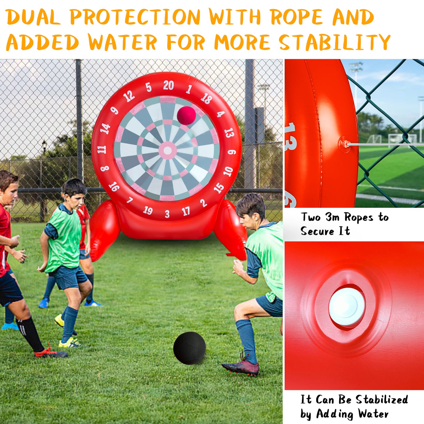 6Ft Jumbo Outdoor Soccer Tall Giant Kick Darts Games Inflatable Giant Kick Darts Games