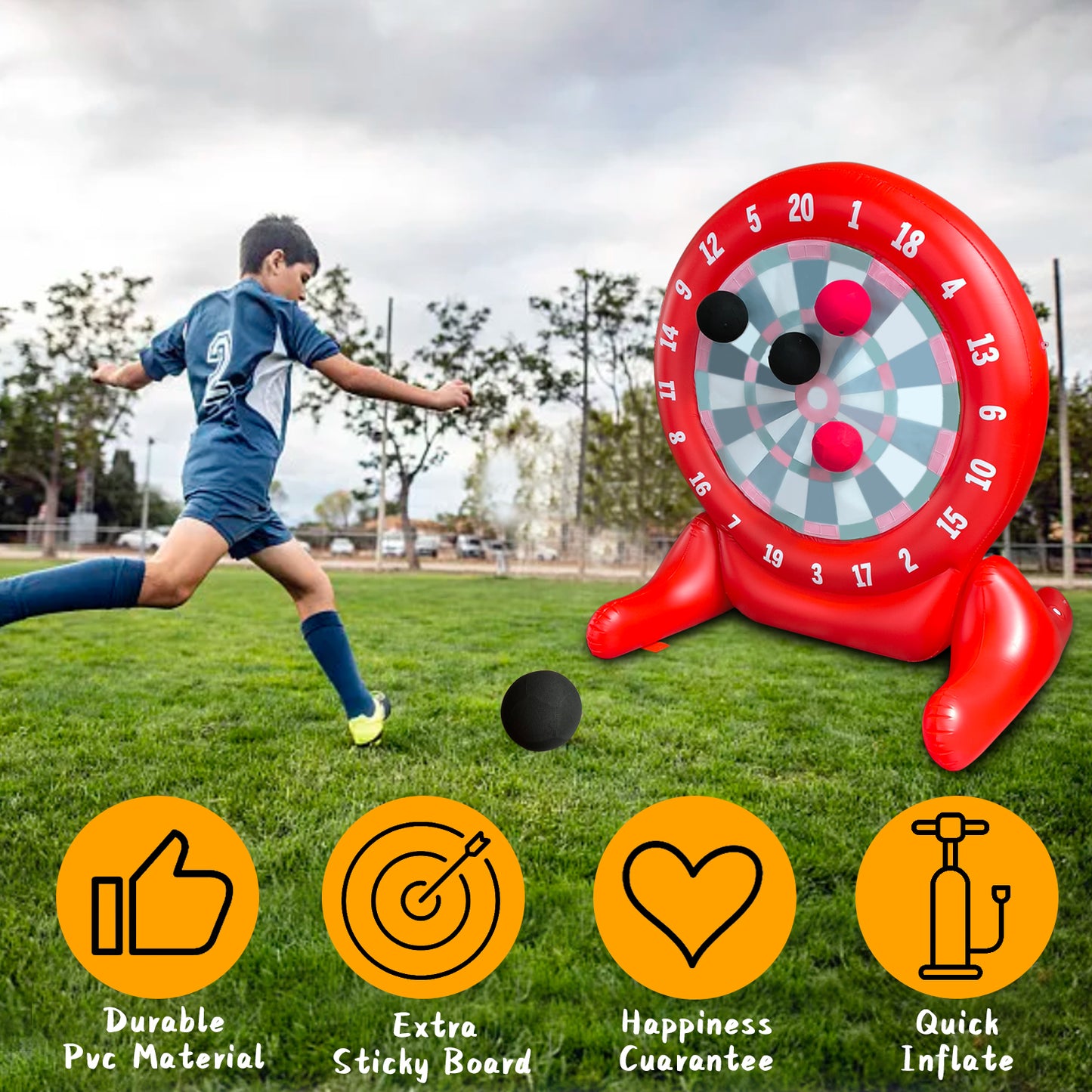 6Ft Jumbo Outdoor Soccer Tall Giant Kick Darts Games Inflatable Giant Kick Darts Games