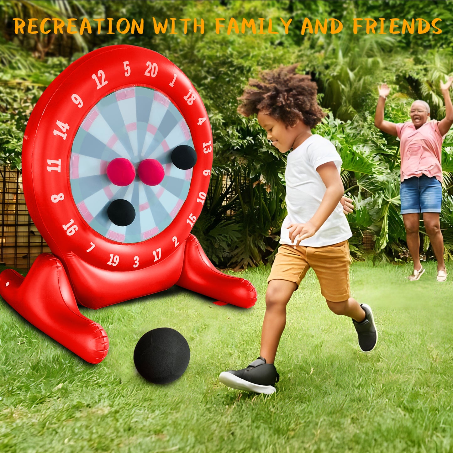 6Ft Jumbo Outdoor Soccer Tall Giant Kick Darts Games Inflatable Giant Kick Darts Games