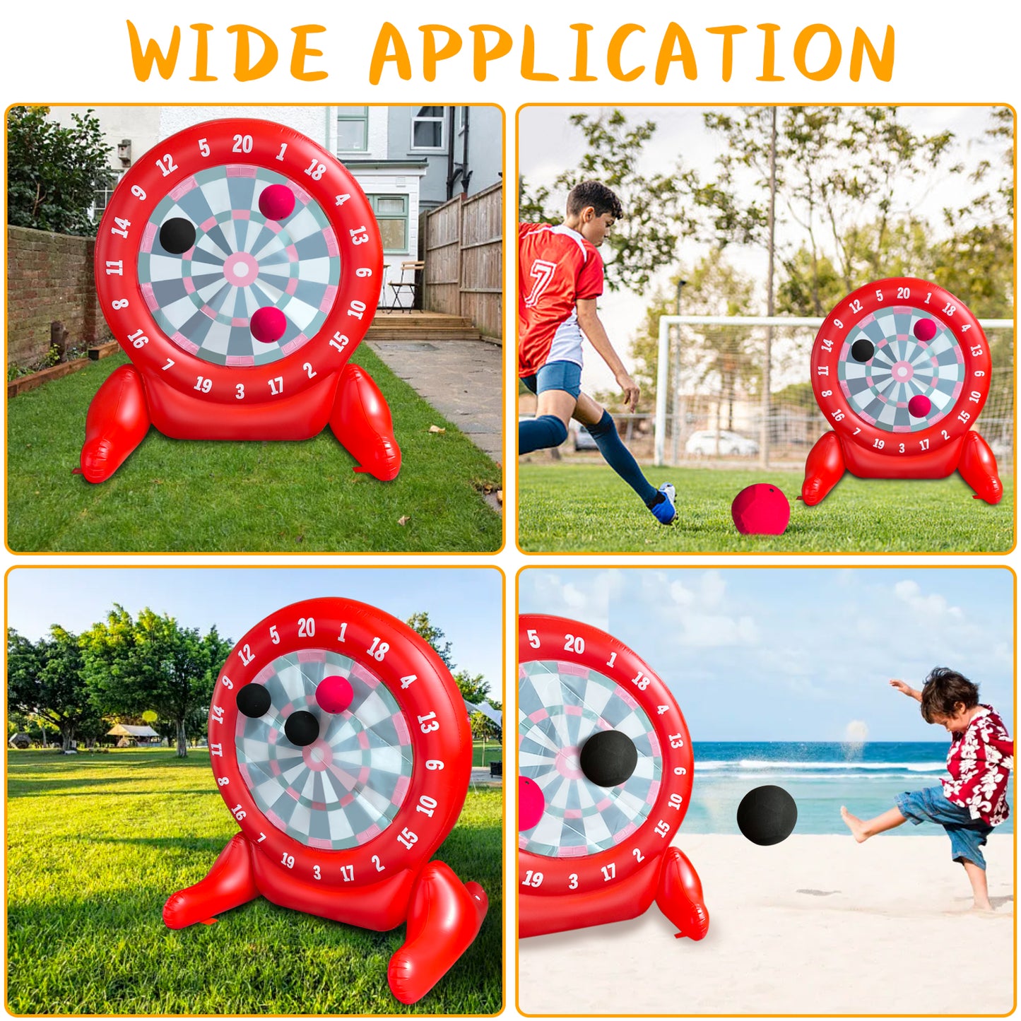 6Ft Jumbo Outdoor Soccer Tall Giant Kick Darts Games Inflatable Giant Kick Darts Games