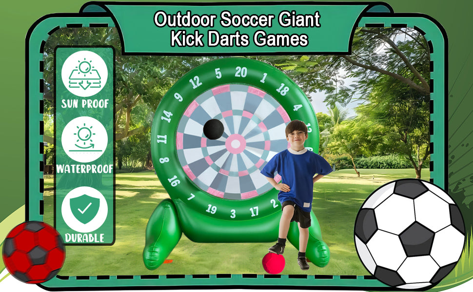 6Ft Jumbo Outdoor Soccer Tall Giant Kick Darts Games Inflatable Giant Kick Darts Games